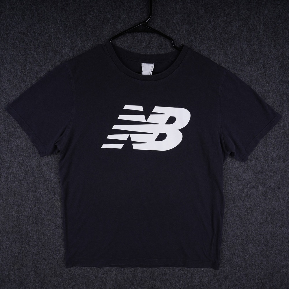 New Balance Graphic Logo T-Shirt Mens Black Excellent Short Sleeve Crew Neck